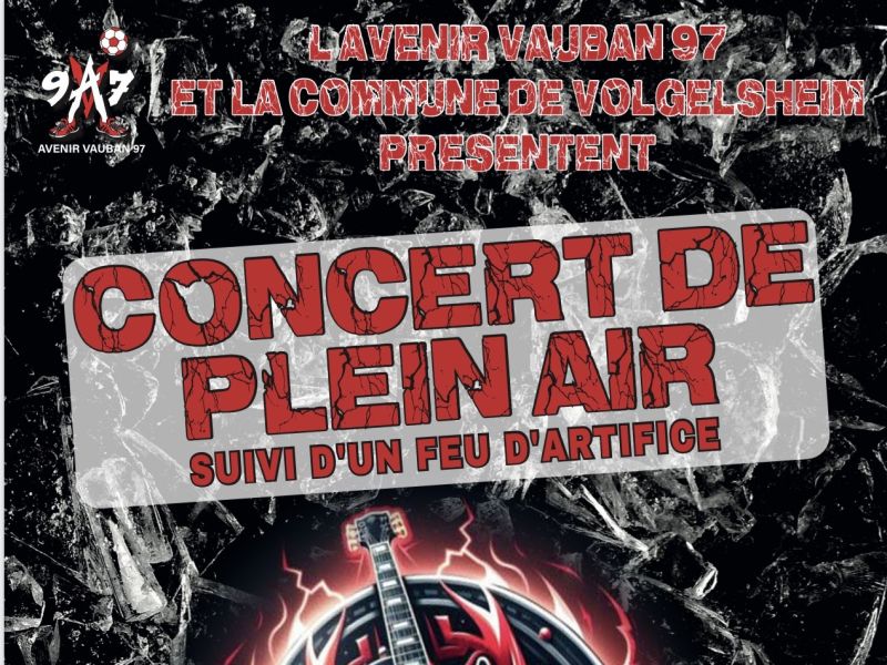 Concert de plein air et feu d'artifice samedi 12 juillet 2025